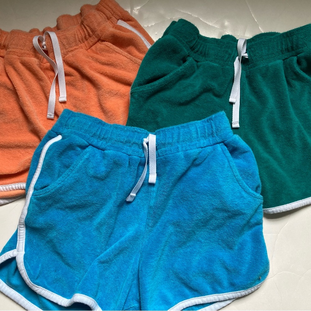 Lot of 3 pairs of retro terry shorts bundle  size 10 12 cat & Jack EUC